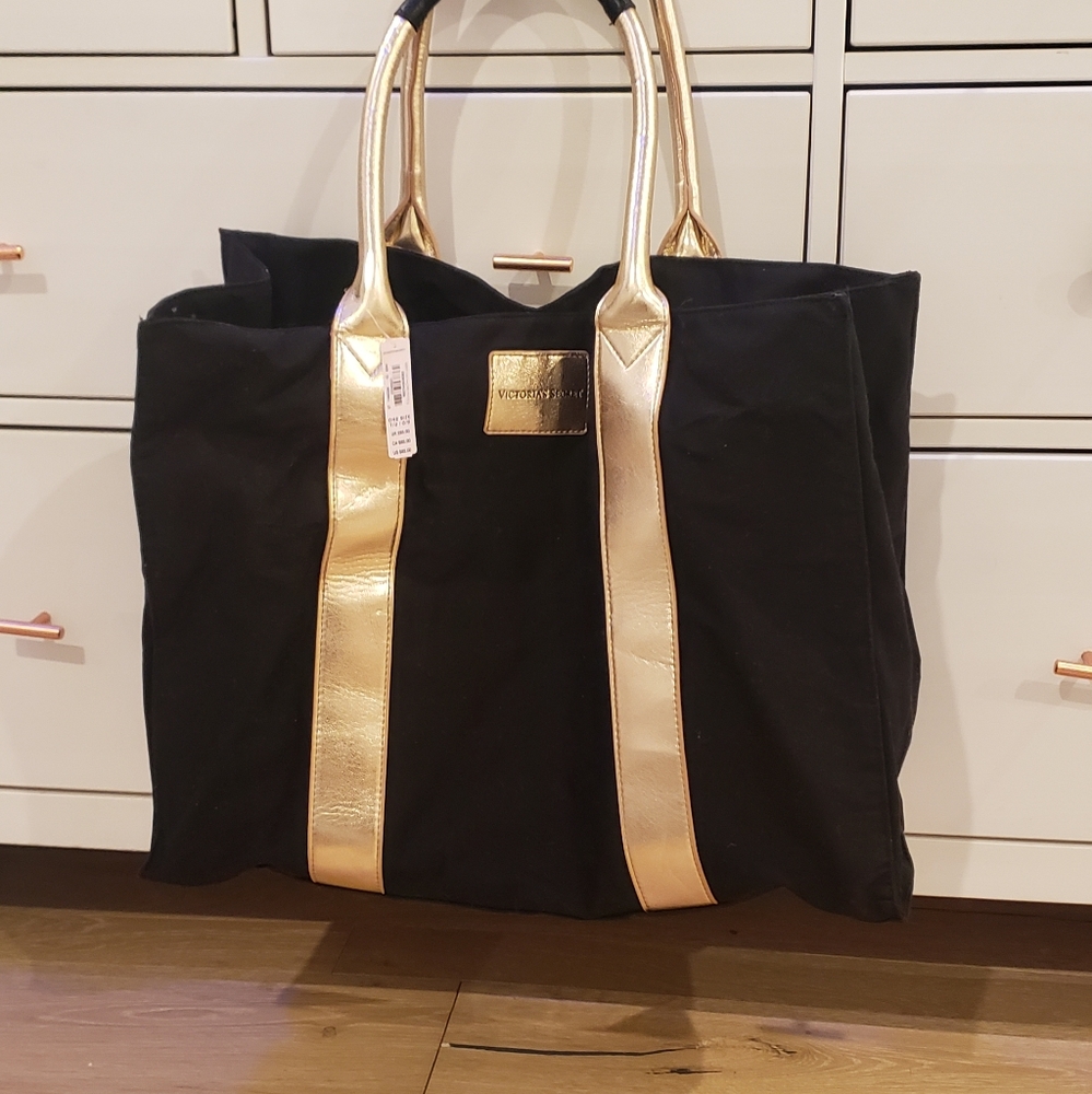 Large Black and Gold Tote